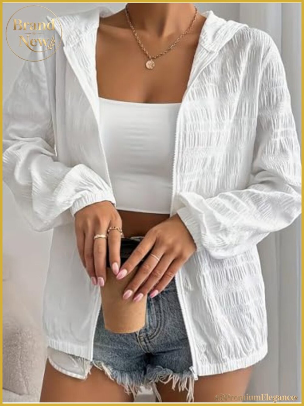Women's Long Sleeve Zip-Up Hooded Coat All Season Casual Jacket
